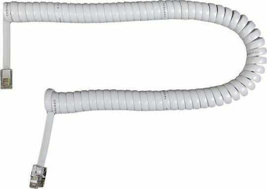 Central Spirală Cablu Telefon RJ9 0.35m Alb (CE010138M)