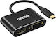 Choetech Convertor USB-C Masculin la HDMI / VGA Feminin 1 Bucată HUB-M17