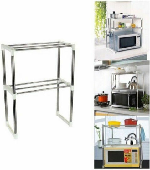 Factory Suport Pentru Cuptor Cu Microunde Metalic 85x25x60cm Argintiu Factory Suport Pentru Cuptor Cu Microunde Metalic 85x25x60cm Argintiu