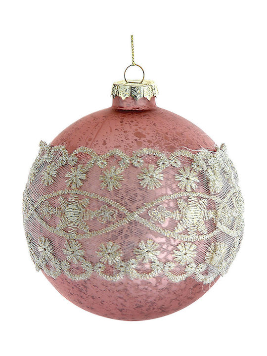 Hanging Ball Ornament Ornament Glass Pink 10cm