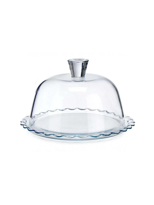 Pasabahce Cake Stand Glass with Cover 26x26x16εκ.