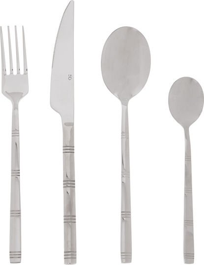 Borah Cutlery Set Stainless Silver 24pcs