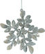 Hanging Ornament Flower Plastic Silver 12x12cm