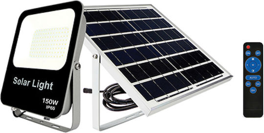 Waterproof Solar LED Floodlight 150W Cold White 6500K with Remote Control IP65