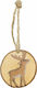 Hängendes Ornament Hirsche Hölzern Braun 7x7cm