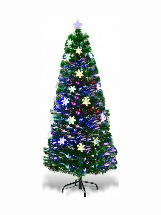 Decorated Christmas Green Tree with Optical Fibers Lighting H180cm