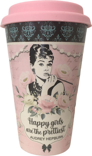 Innostat Mug Bamboo with Lid Pink 450ml