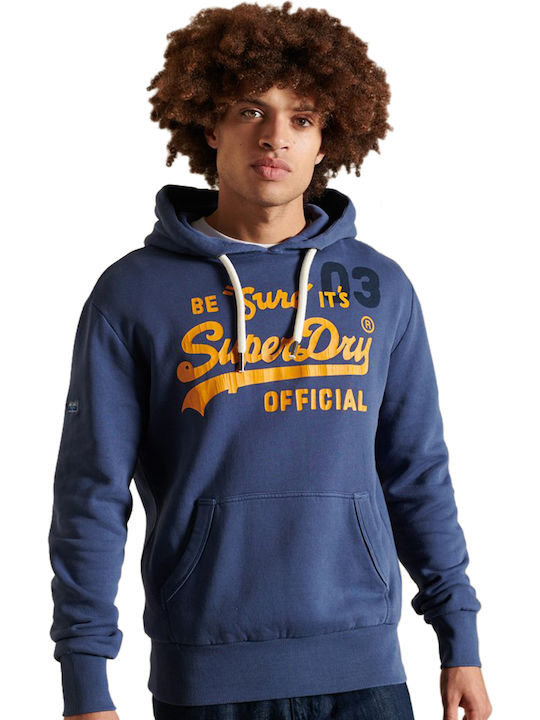Superdry Суитшърт с Качулка Син