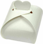 Χάρτινο Box for Wedding Favor με Κλείσιμο Καρδιά Λευκό 7cm