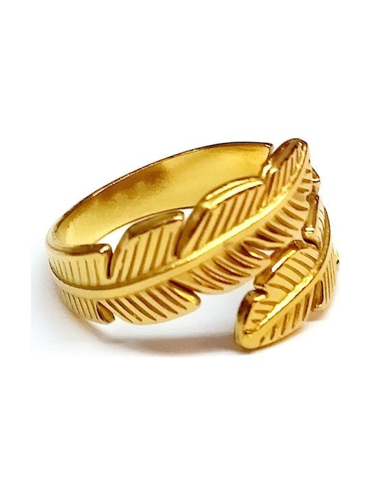 Stahl und hypoallergene chevalier Blatt Ring