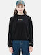 Gekürzt Damen Sweatshirt Schwarz