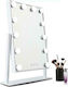 Lighted Tabletop Makeup Mirror Silver