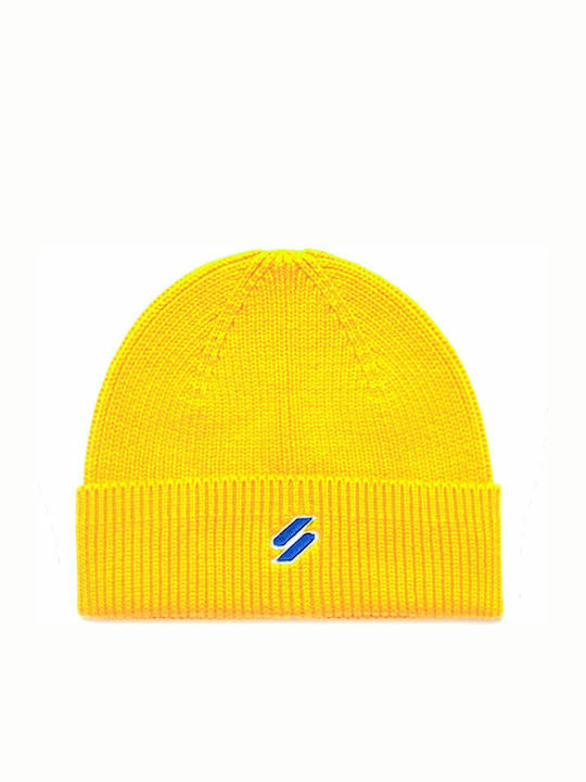Code Beanie Unisex Beanie mit Rippstrick in Gelb Farbe