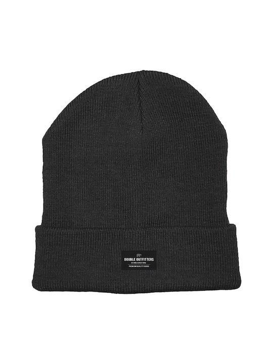 Double Beanie Ανδρικός Σκούφος Πλεκτός σε Μαύρο χρώμα