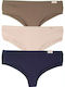 Βαμβακερά Γυναικεία Brazil 3Pack Navy/Beige/Brown
