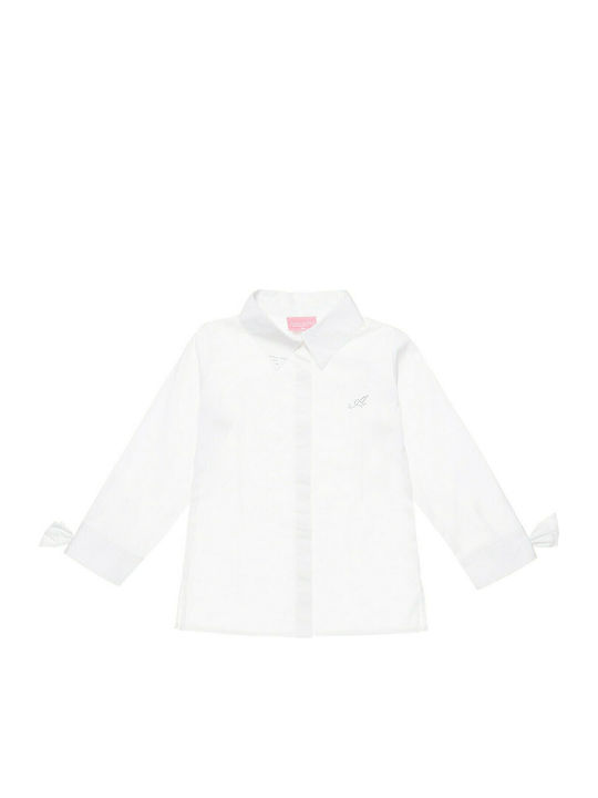 Kids One Color Shirt Long Sleeve White