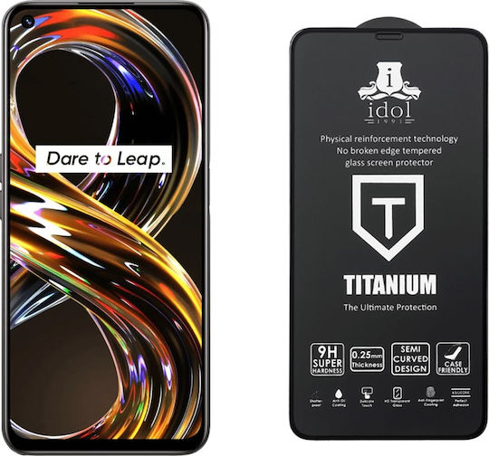 Idol 1991 Titanium 0.25мм Пълно лепило Закалено стъкло за цялото лице (Realme 8i) 8298431