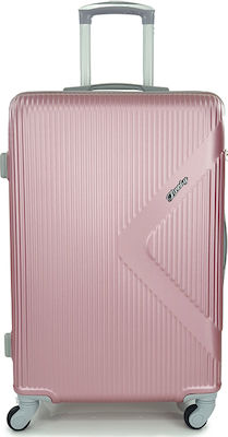 Playbags PS828 Medium Travel Suitcase Hard Pink Gold with 4 Wheels Height 65cm.