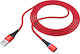 Borofone BU25 Braided / LED USB to Lightning Cable Κόκκινο 1.2m