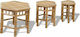 Hölzernes Gartenhocker Exterieur 3Stücke 50x43x40cm
