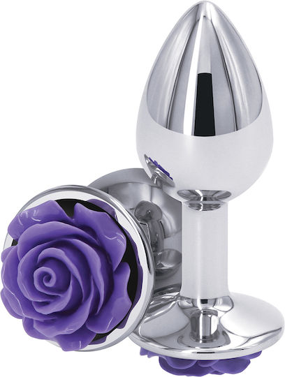 Ns Novelties Rear Assets Aluminum Πρωκτική Σφήνα Silver / Purple Rose 7.6cm