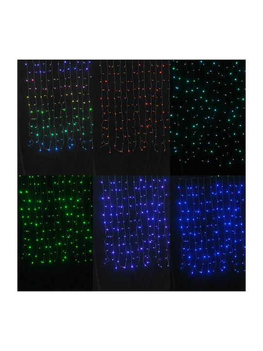 144 Lichterketten LED 5m. x 100cm Mehrfarbige Typ Vorhang 1Stück