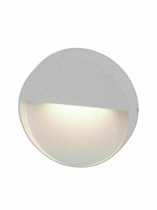 Zambelis Lights Στεγανό Επιτοίχιο Σποτ Εξωτερικού Χώρου με Ενσωματωμένο LED σε Λευκό Χρώμα