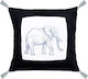 Palamaiki Decorative Pillow Case Lefant from 100% Cotton Gray 45x45cm.