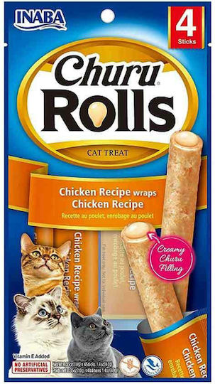 Inaba Churu Rolls Λιχουδιές με Κοτόπουλο με Κοτόπουλο για Ενήλικες Γάτες 1τμχ 40gr