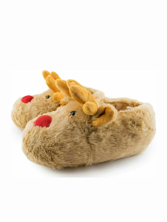 Love4shoes Kids Slipper Closed-Toe Brown 1222-0136