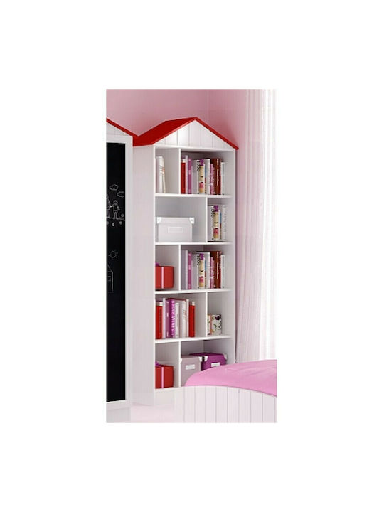 Serifos 1 Bibliotecă pardoseală Lemn Roșu 80x35x210cm