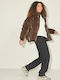 Women's Short Puffer Jacket for Winter Brown