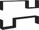 Shelves Wall Black 2pcs 100x15x20cm