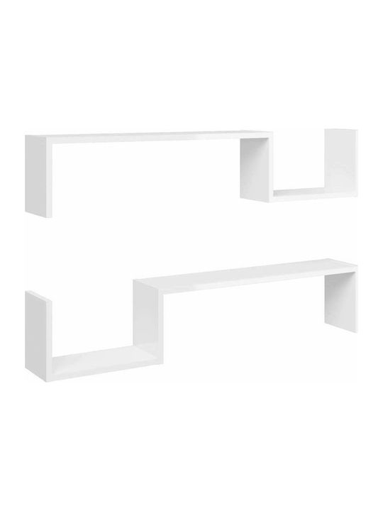 Shelves Wall White 2pcs 100x15x50cm