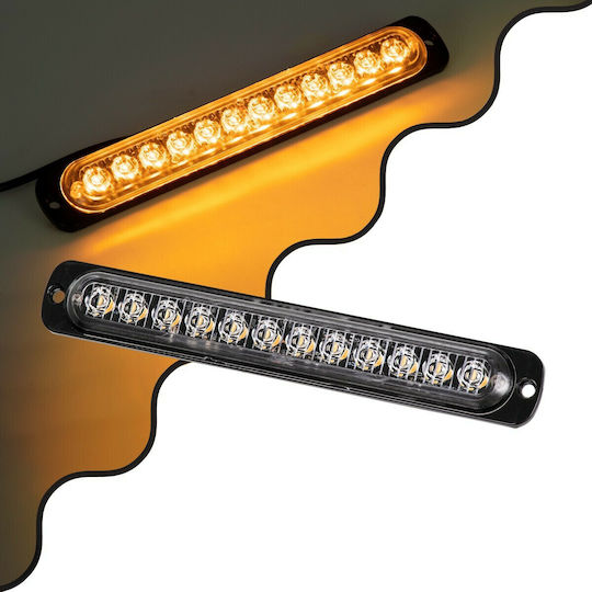 GloboStar Pro Series Waterproof Car Lightbar 10 Program Strobe Lighting Bar SMD 3030 LED 67cm - Orange