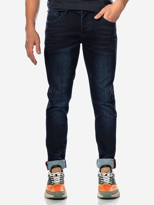 Herren Jeanshose Elastisch mit Slim Passform Marineblau