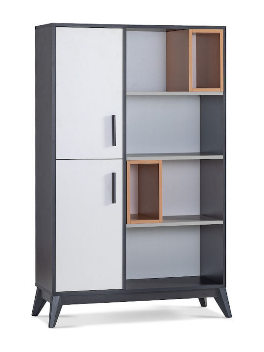 Breda Bibliotecă pardoseală Lemn Gri 97x37x157cm