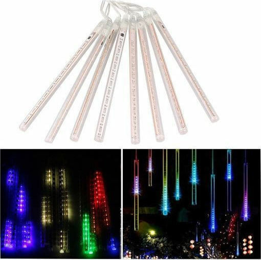 8 LED Лампички, 50 см, RGB, Тип Метеори