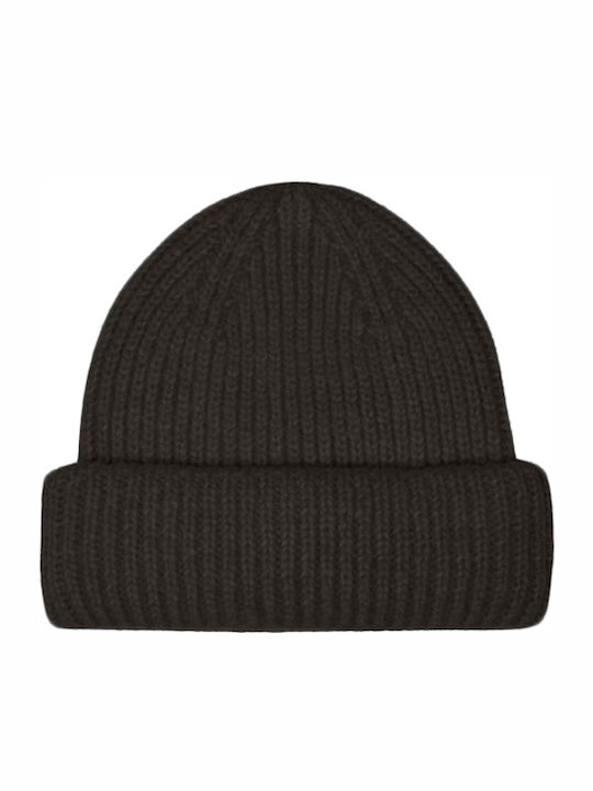 Beanie Γυναικείος Σκούφος με Rib Πλέξη σε Μαύρο χρώμα