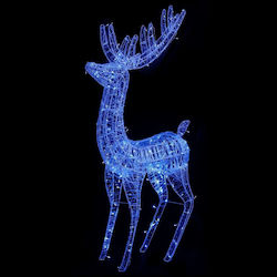 vidaXL Christmas Plastic Outdoor Illuminated Reindeer Figure Blue Electric 180cm