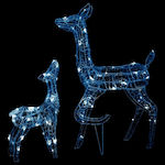 vidaXL Christmas Plastic Outdoor Illuminated Reindeer Figure White Electric 2pcs