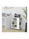 vidaXL Office Storage Cabinet Wooden with Wheels White 60x35x75cm
