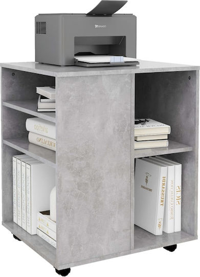 Cabinet De Birou Din Lemn Cu Roți Gri 60x53x72cm