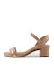 Beira Rio Women's Sandals 8246-381 Camel with Chunky Medium Heel 8246.381.18688
