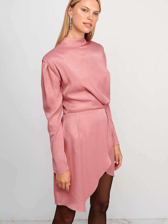 MY T W22T4235 Rochie De Seară Din Satin Roz