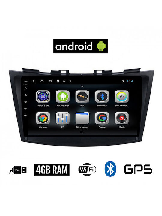 Booma Auto-Audiosystem für Suzuki Swift 2011-2016 (Bluetooth/USB/AUX/WiFi/GPS/Apple-Carplay/Android-Auto) mit Touchscreen 9"
