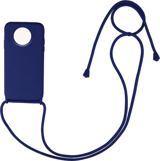 Sonique Carryhang Back Cover Σιλικόνης 0.5mm με Λουράκι Μπλε Σκούρο (Redmi Note 9T)
