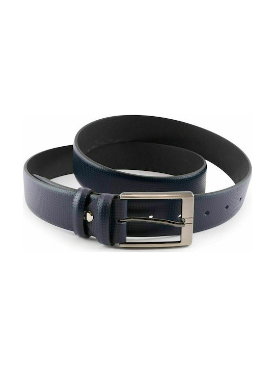 Men's Leather Belt Navy Blue