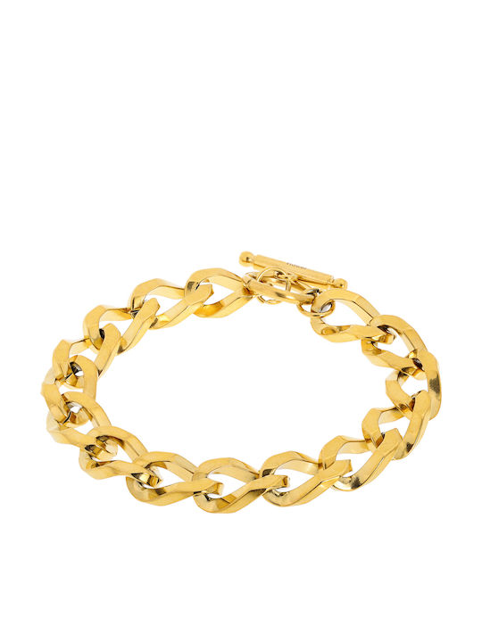 Visetti Chain Hand made of Steel Gold-plated Wi...