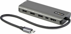 StarTech USB-C Stație de andocare cu HDMI/DisplayPort 4K PD Ethernet și conexiune 2 monitoare Argint (DKT31CMDPHPD)